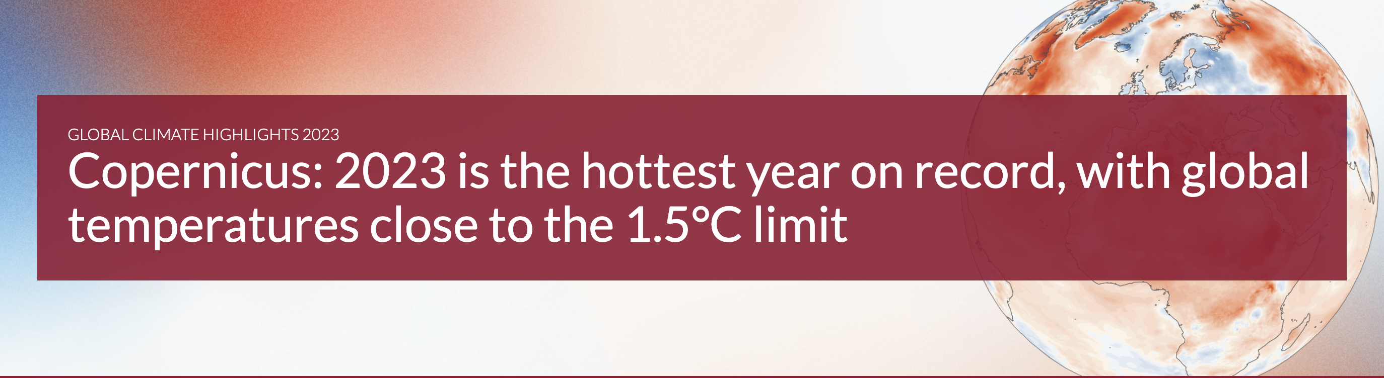 COPERNICUS - Il 2023 è l'anno più caldo mai registrato