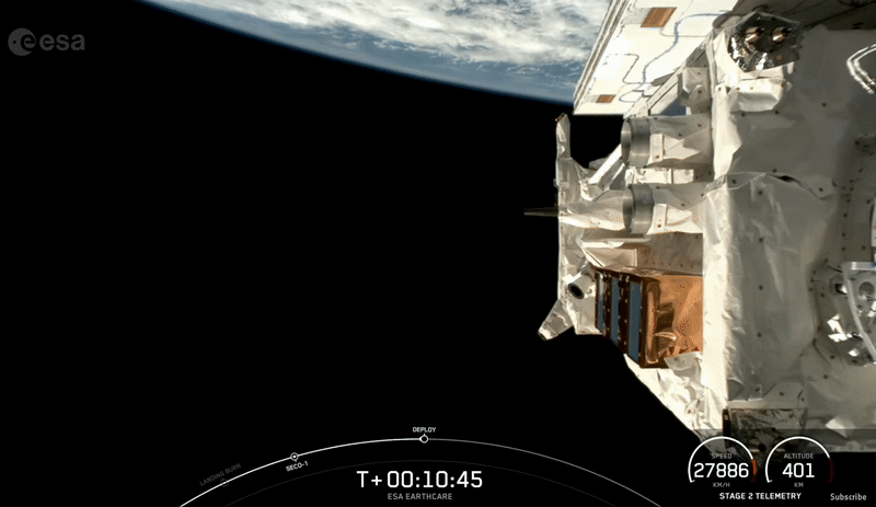 EarthCARE separates. Credit: SpaceX
