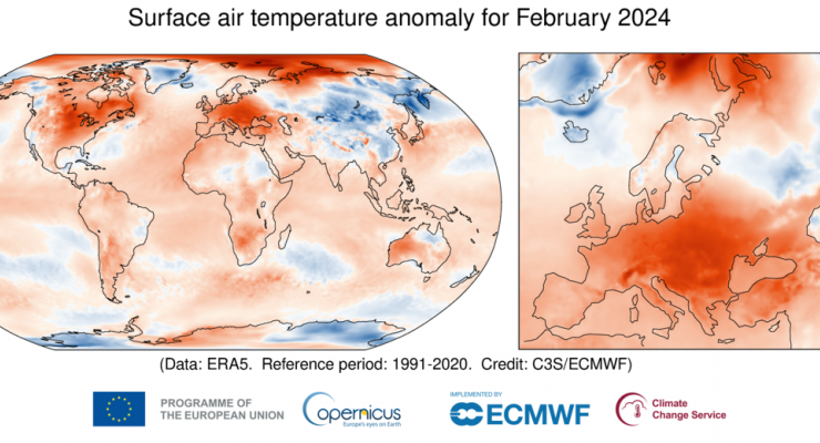 COPERNICUS - Febbraio mese più caldo