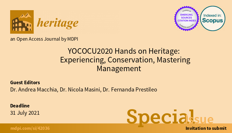 Special Issue “YOCOCU2020 Hands on Heritage: Experiencing, Conservation, Mastering Management”